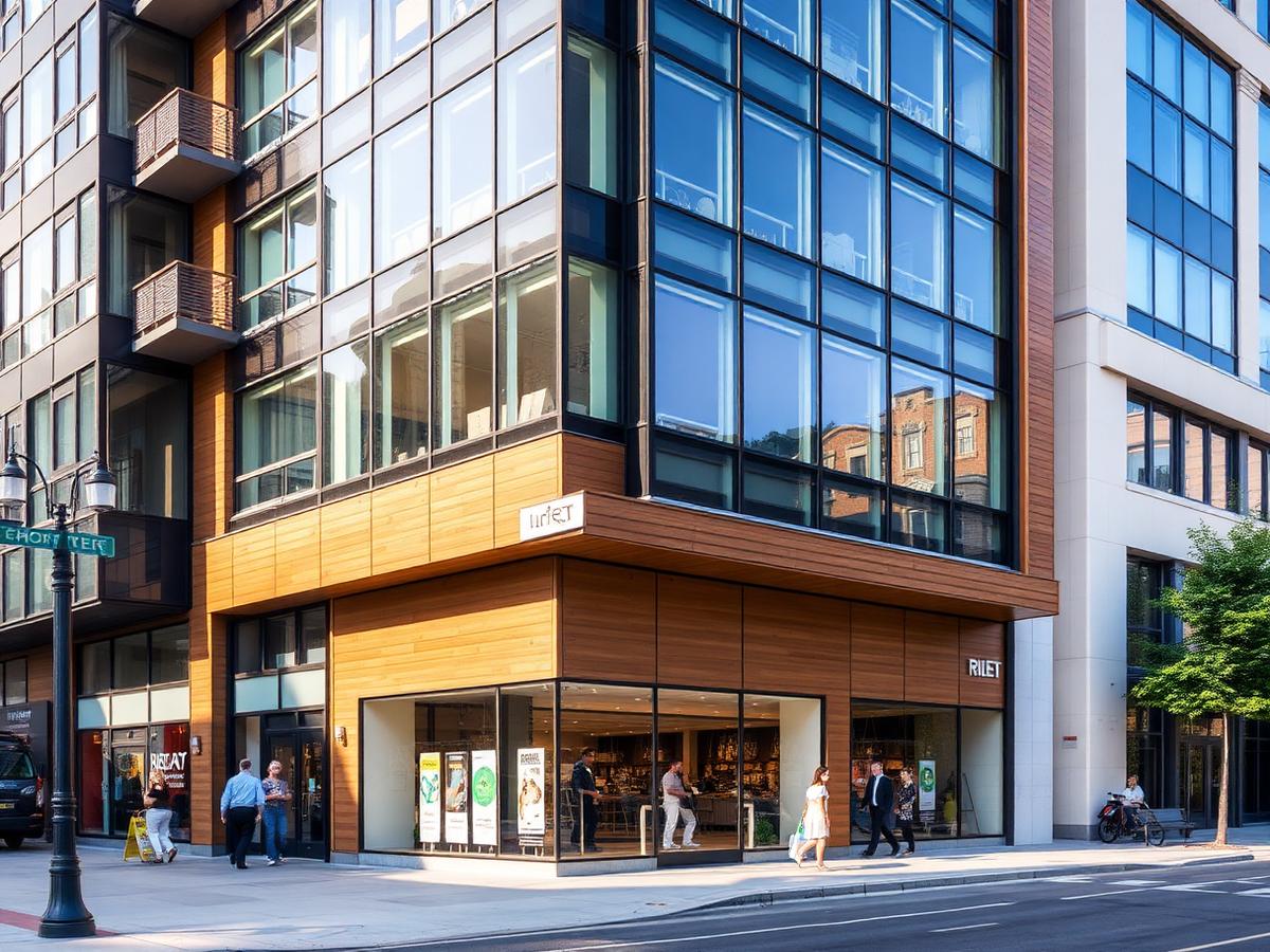 Modern mixed-use commercial building