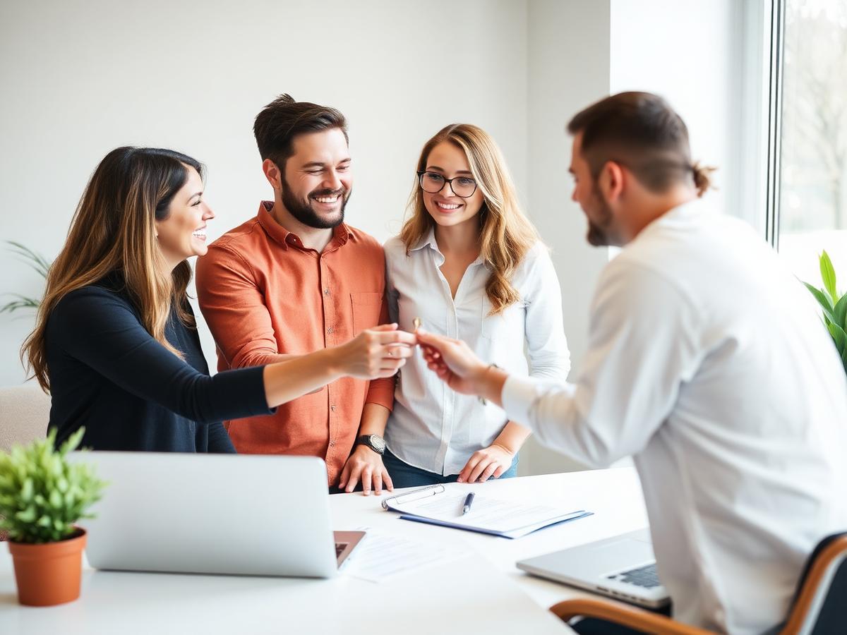Buyers reviewing mortgage numbers with their broker
